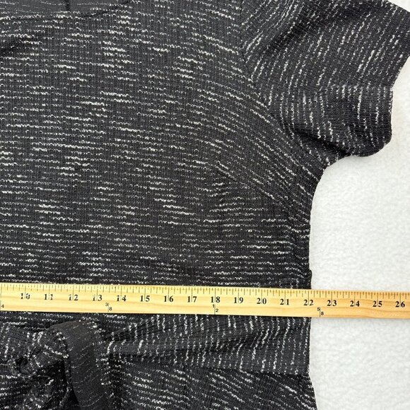 Lane Bryant Hi Lo Dress Tie Waist Stretch Tweed Short Sleeve Black Size 18/20 - Picture 7 of 8